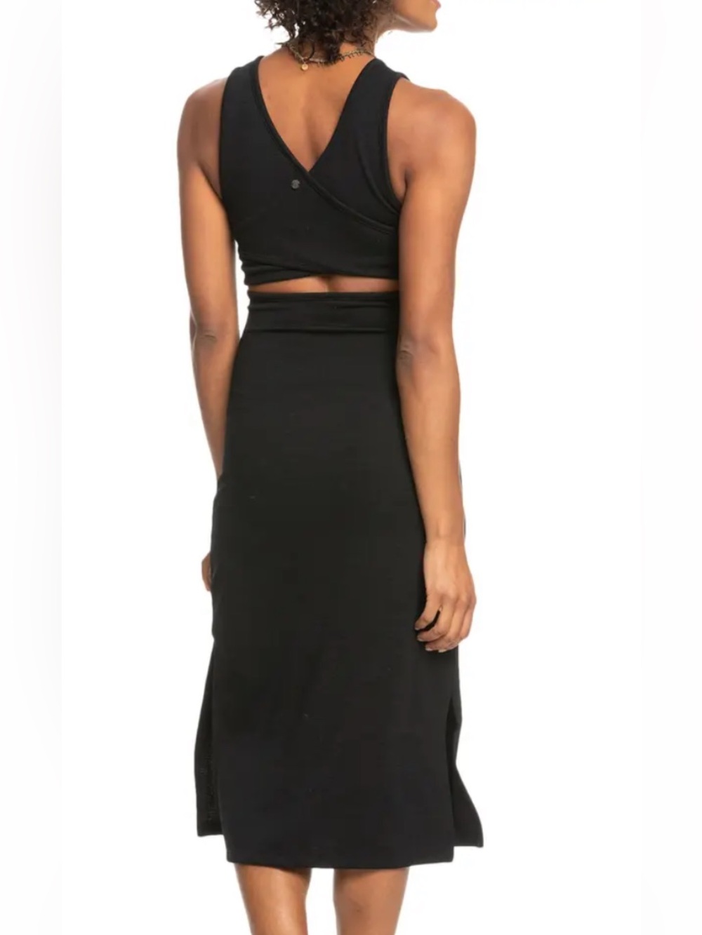 NWT! Roxy Black Cut-Out Midi Dress M - Picture 8 of 10